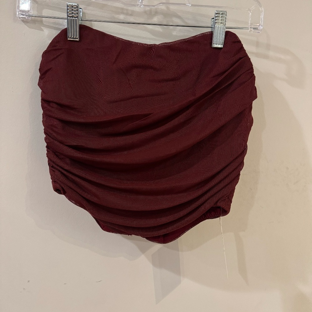 burgundy corset top NWT